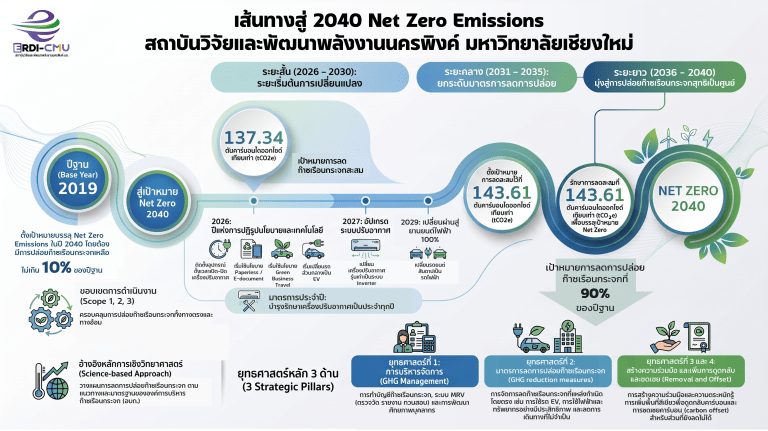 แผนการปฏิบัติการเพื่อมุ่งสู่การปล่อยก๊าซเรือนกระจกสุทธิเป็นศูนย์  ของสถาบันวิจัยและพัฒนาพลังงานนครพิงค์ มหาวิทยาลัยเชียงใหม่