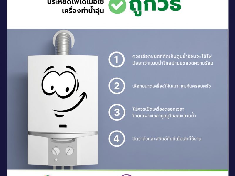 ประหยัดไฟได้ถ้าใช้เครื่องทำน้ำอุ่นถูกวิธี